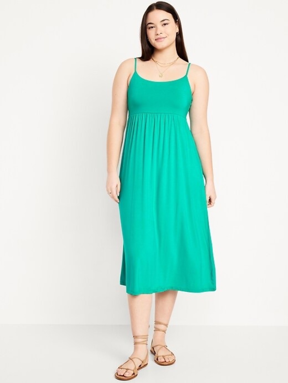 Old Navy Fit & Flare Cami Midi Dress SIZE M Spaghetti Strap Flowy